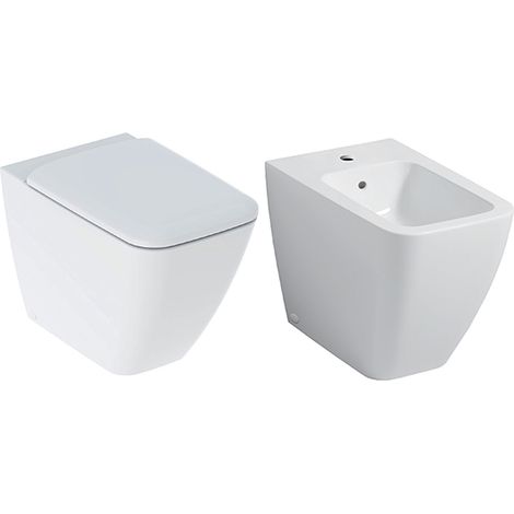 Geberit iCon Square Set Sanitari a Pavimento Filo Muro con Fissaggio Nascosto Rimfree (1/2)