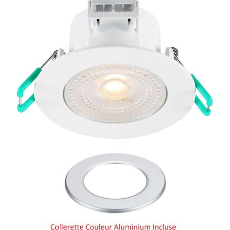 Sylvania – Spot encastrable LED IP44 orientable 5W 420 lumens – Blanc chaud 3000K – Angle de diffusion 38° – Installation facile faux plafonds (1/5)