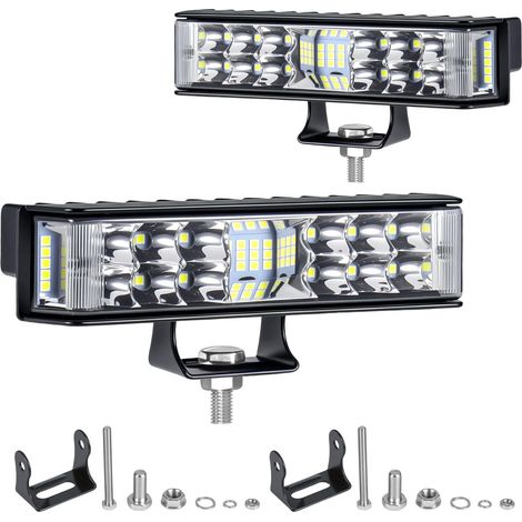 Phare de Travail LED 9-80V 102W pour Véhicule, Lot de 2 Réflecteur Latéral 270°, 3400 LM, Support Réglable 180°, Feu de Recul pour Tracteur et 4x4, IP65 (1/5)