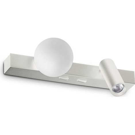 Ideal Lux applique moderna Binomio 2 luci LED integrato bianco acrilico satinato