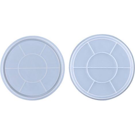 Moule en silicone pour résine, moule à plateau rond pour résine époxy, 1 pièce (1/4)