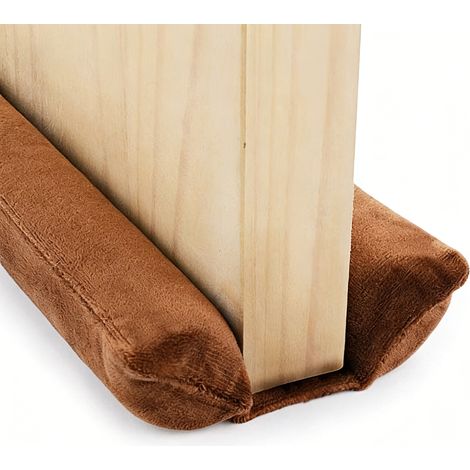 Boudin de porte double face marron, isolant thermique et anti-courant d’air, protège contre le froid et la poussière, réduit le bruit, idéal pour maison, salon et chambre (1/5)