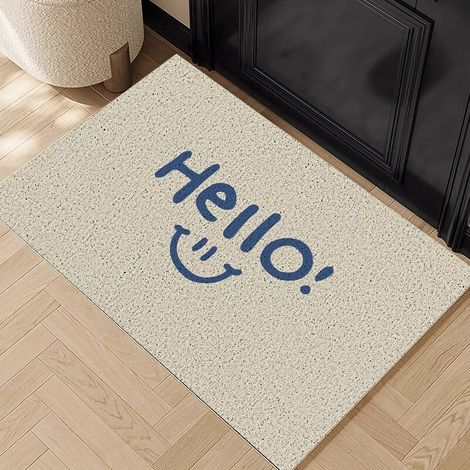 Tapis de porte Hello, résistant aux taches et personnalisable, adapté aux portes d'entrée et aux entrées extérieures, 6090 cm. (1/5)