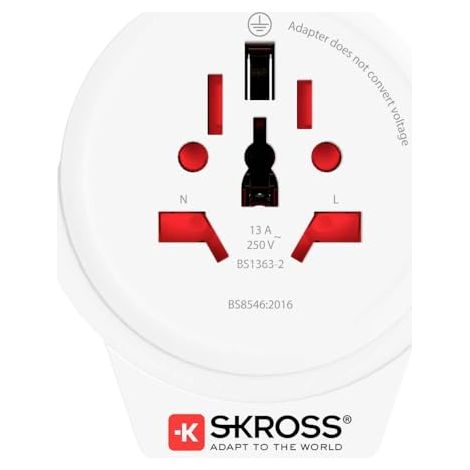 Adattatore da viaggio Skross world to europe usb 4000W 16A