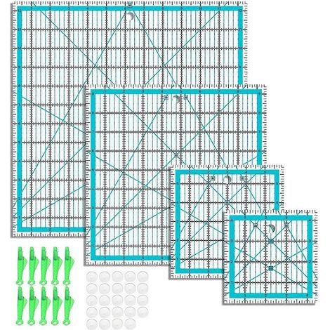 4-teiliges Set Quiltlineale, Quiltlineale und Schablonen