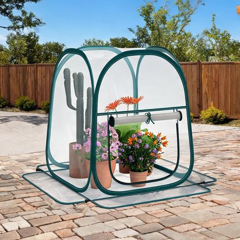 Serre de jardin transparente en plástico 70 x 70 x 80 cm (1/5)