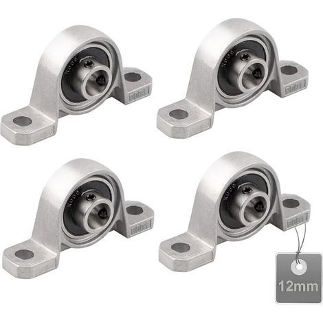 (Taille : 12mm,KP001)4 Pièces Roulements de Bloc d'oreiller, Palier Roulement, Roulements à Billes, Roulements Alliage de Zinc, Paliers a Semelle, Roulements à Billes, avec Base en fonte solide