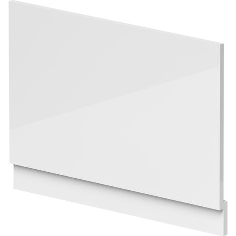 800mm Waterproof Straight Shower Bath End Panel - Gloss White