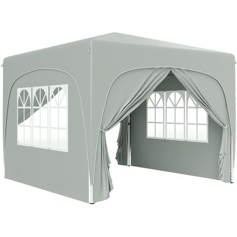 Tonnelle pliante 3x3m, déperlante, robuste et résistante à l'hiver, protection UV 50+, idéale pour les réceptions et le jardin. Elle est fournie avec 4 panneaux latéraux et un sac de rangement. Couleu