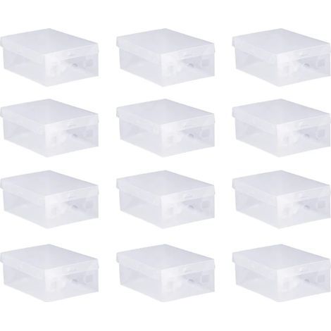 20 stapelbare, faltbare, transparente Schuhboxen aus Kunststoff, platzsparende Aufbewahrung für Damen und Herren, 27,5 x 18 x 9,5 cm (1/5)