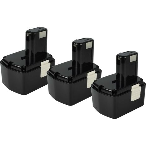 vhbw 3x Akku kompatibel mit Hitachi WH 14DA, WH 14DAF2, UB 18DL, DV 14DVL, G 14DL, UB 18D, DV 14DVKS Werkzeug (3300 mAh, NiMH, 14,4 V)
