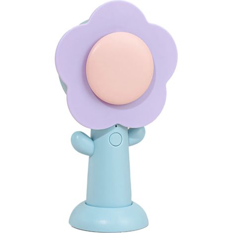 Ventilateur de Bureau USB Rechargeable en Forme de Fleur Bleu - Vent Fort pour Maison, Bureau et Voyage (1/5)