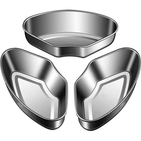 Juego de 3 piezas de recipientes para vapor: cesta de vapor de acero inoxidable,recipiente de vapor de acero inoxidable con forma de abanico (1/4)