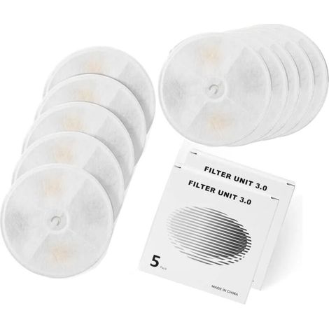 Filter element for water dispenser for cats and dogs, 3.0 10 pieces for use with EVERSWEET 2.0 & 3.0 & CYBERTAIL water dispensers (1/2)
