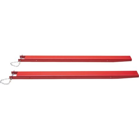 Extension de fourche pour chariot élévateur, 208 cm, acier carbone robuste, avec goupilles, paire rouge (1/5)
