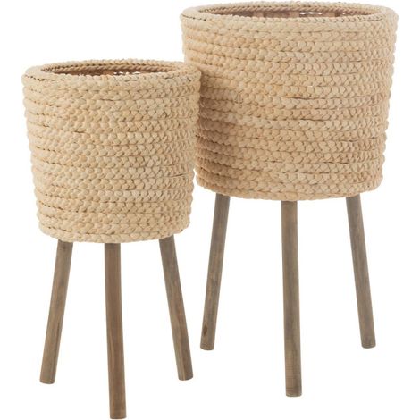 Lot de 2 Cache-Pots "Feuilles de Maïs" 68cm Naturel (1/2)