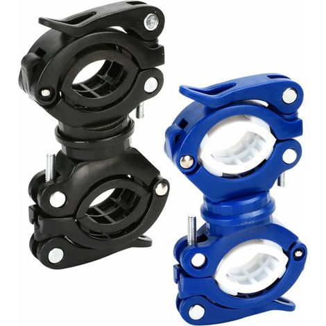 Pince à Vélo Lampe de Poche, Support d'éclairage de vélo Rotatif à 360°, Lampe de Poche pour Vélo, Universel Clip Lampe Torche Vélo Support de Fixation 2 Couleurs, (1/5)