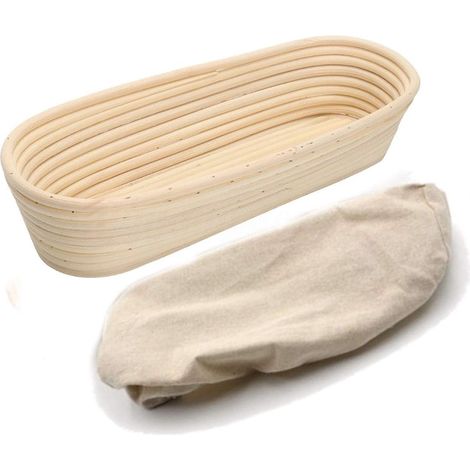 Cesto di fermentazione ovale 25× 15× 8cm (copertura in tessuto inclusa), 25× 15× (1/5)