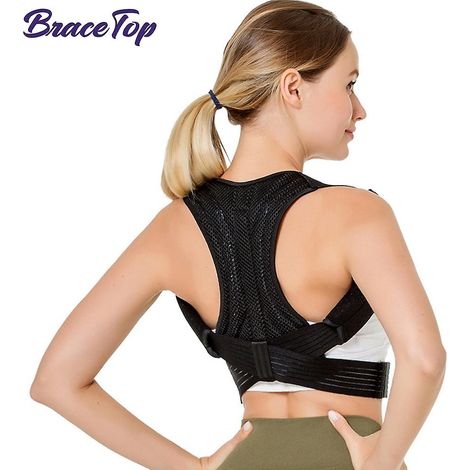 Ceinture correctrice de posture Bracetop, correcteur de posture unisexe pour le haut du dos, avec support métallique pour soulager les douleurs au dos, à la nuque et aux épaules. (1/5)