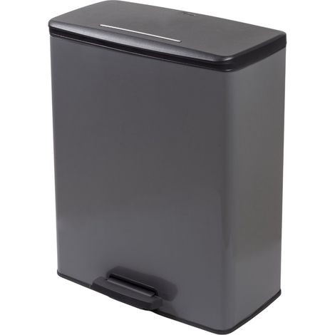 Poubelle à pédale Decobin Rectangle 65L - Gris - CURVER (1/5)