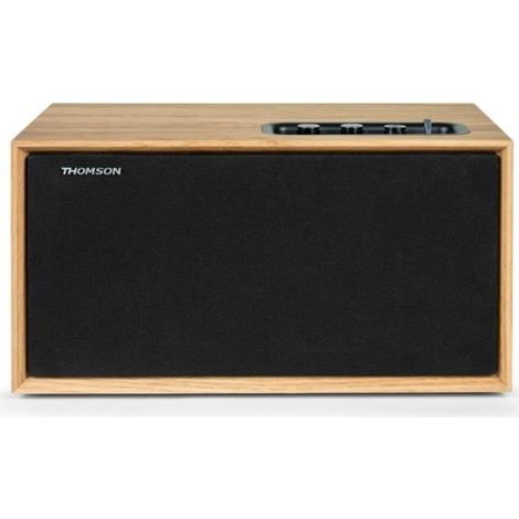 Thomson – Enceinte Hifi Bluetooth WS502 – 100W – Caisson de basses intégré – Connectivité Bluetooth 5.0, USB, AUX-IN – Bois et noir