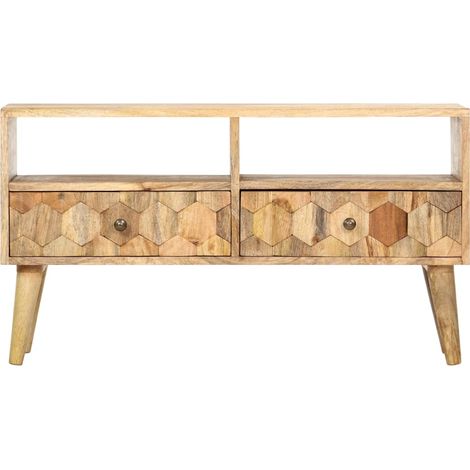 Maison Exclusive - Mobile Porta TV 90x30x50 cm in Legno Massello di Mango (1/5)