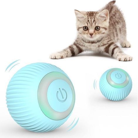 Balle pour chat avec lumières LED, jouet interactif d'intérieur pour chats, chiens et chatons, rotation automatique (1/5)
