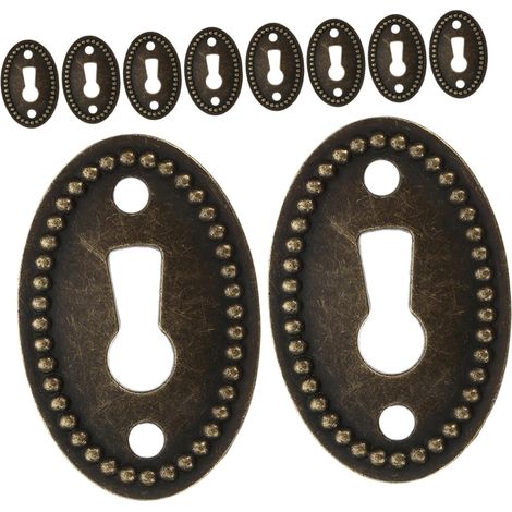 Lot de 10 plaques recouvrement ovales pour serrure, 35 x 23 mm (1/5)