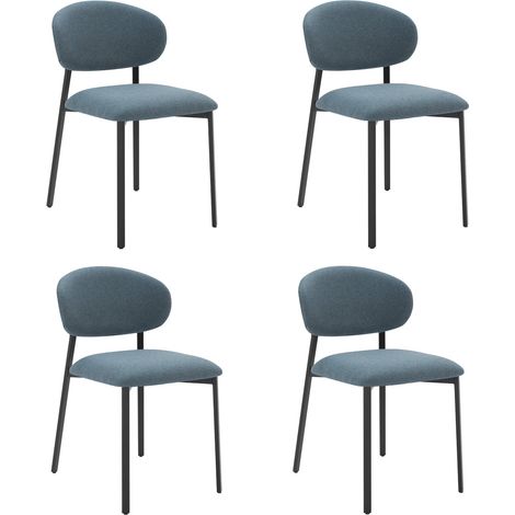 CHITA Polsterstuhl 4er Set, ergonomisch mit Rückenlehne, OEKO-TEX, Metallgestell, Esszimmerstuhl, Bürostuhl, Küchenstuhl, 4-Fuß-Stuhl