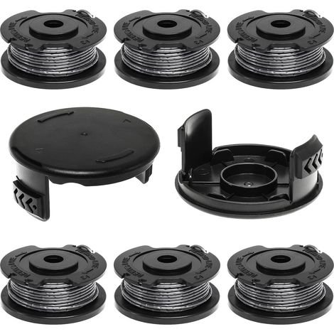 6 Pièces Bobine Rechange pour Bosch ART 23 SL 26 SL- Ø1,65mm 4,9m Coupe Bordure Bobine F016800569 F016800385 avec Couvercle de Bobine de Rechange F016F04557 (1/5)