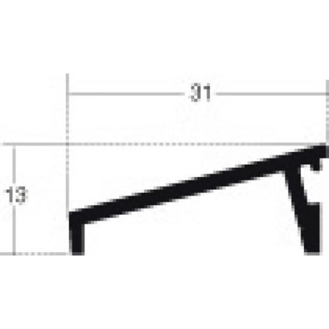 Rejet d'eau alu 30 mm longueur 2,5 m – Finition brut pour étanchéité fenêtres et portes – Unité de vente 1 pièce