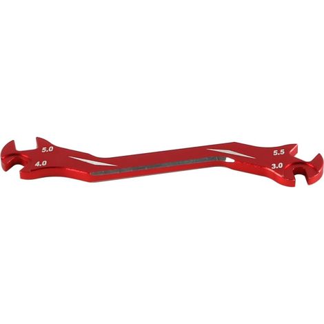 Clé à vis Outil de réparation de Voiture 3/4/5/5,5 mm Clé à écrou hexagonale à extrémité Ouverte de précision (Rouge) (1/5)