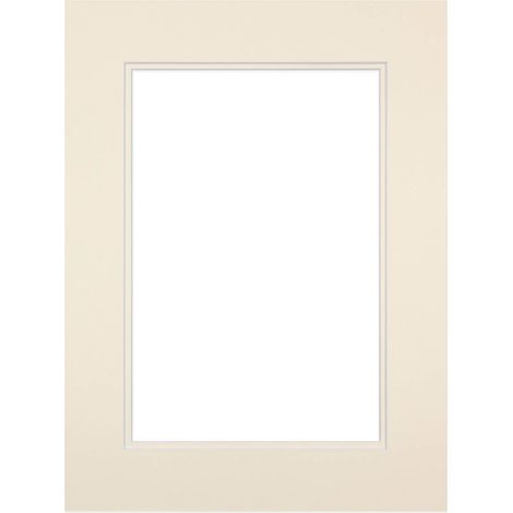 Passe-partout double blanc cassé 24x30 cm ouverture 15x20 cm, en carton - fabriqué en France (1/3)