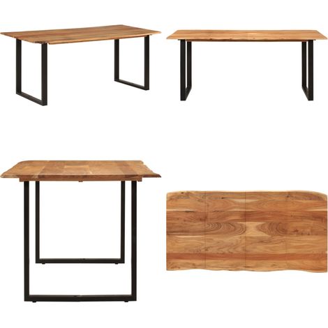 Esstisch 180×90×76 cm Massivholz Akazie - Industrieller Esstisch - Esstisch Massiv Holz - Holztisch - Akasie Esstisch - Wohnzimmer Dekoration - Home & Living (1/5)