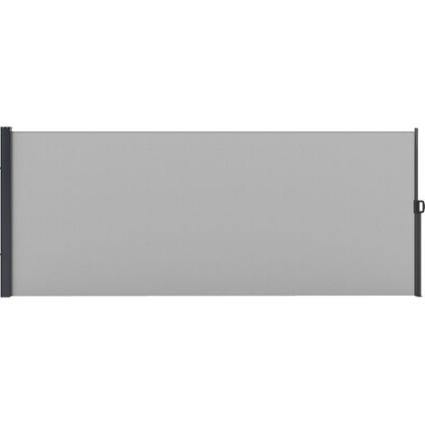 Store latéral Brise-Vue paravent rétractable dim. 4L x 1,60H m alu. Polyester Anti-UV Haute densité 180 g/m² Gris