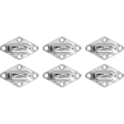 Lot de 6 crochets muraux à œillet diamant en acier inoxydable pour voile d'ombrage, accessoires de pont marin (1/5)