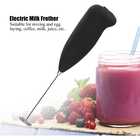 Mini batteur à œufs électrique en acier inoxydable pour la cuisine, idéal pour mélanger la crème, les blancs d'œufs et le café. Livré sans piles. (1/5)