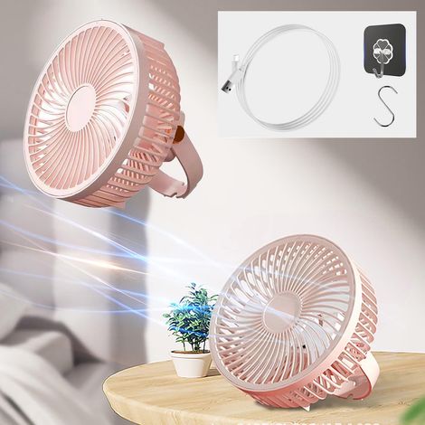 Ventilateur Mural Portable - Oscillant - Batterie Rechargeable 1200 mAh - Télécommande - Lumière LED Intégrée - Pour Garage Chambre Salle de Sport Camping-Car - 1 Pièce (1/5)