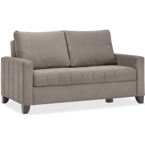 EVERGREENWEB - Divano Letto 2 posti TORTORA trasformabile in comodo Letto con Materasso matrimoniale 140x190 cm - Prontoletto, dal tessuto morbido Double (1/5)