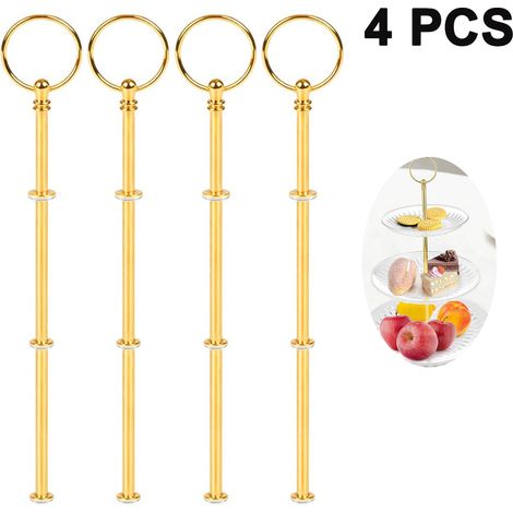 Ensemble de 4 pièces pour présentoir à gâteaux à 3 étages : accessoires pour présentoir à gâteaux à 3 étages, poignées et fixations pour plateaux de service à desserts. (1/5)