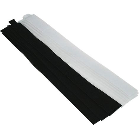 Klettverschluss Kabelbinder Satz 10 teilig Klettband schwarz weiss (1/5)