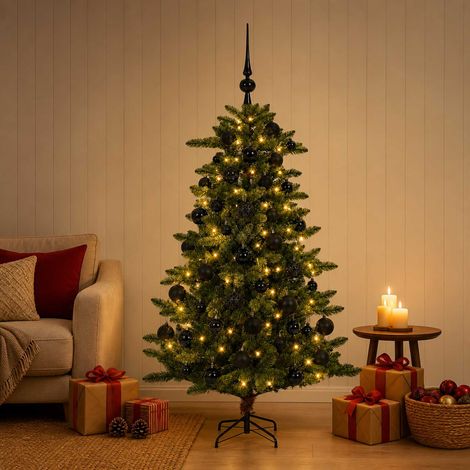 vidaXL Artificial Christmas Tree with Bauble 150 cm 150 LEDs (1/5)