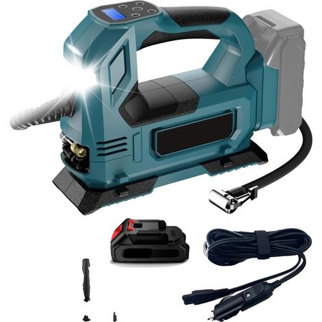 Bomba de aire eléctrica inalámbrica, 130 PSI, compatible con doble alimentación, incluye 1 batería. (1/2)