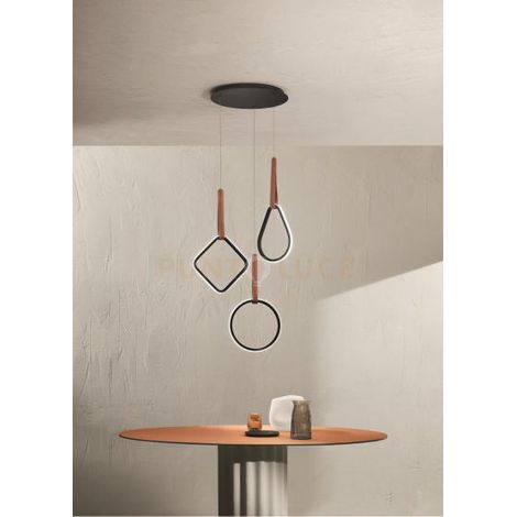 SOSPENSIONE REGOLI MIX LED 3000K 1800LM 36W DIMMERABILE 3 PUNTI LUCE