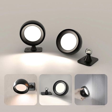 Wandleuchte für den Innenbereich, wiederaufladbare LED-Wandlampe mit 3000-mAh-Akku, 4 Farbtemperaturen, 360°-Drehung, Nachttischlampe für Schlaf- und Wohnzimmer (1/4)