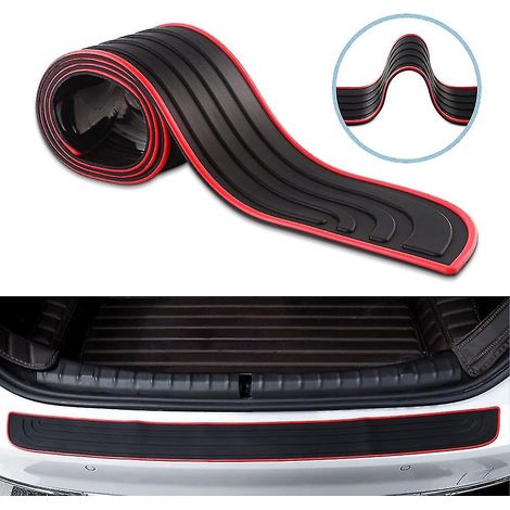Protection de pare-chocs arrière, protection universelle de seuil de porte de voiture, bande adhésive rouge Nior (90 cm/35,4 pouces) (1/5)