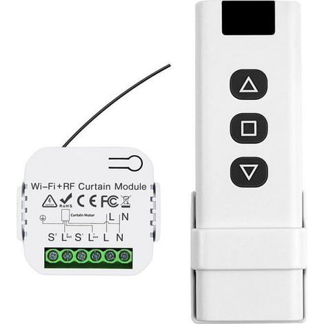 1 Kit Interrupteur Volet Roulant, Module Réception RF 433MHz, Télécommande Sans Fil, Portée 100M, Pour Stores et Rideaux (1/5)