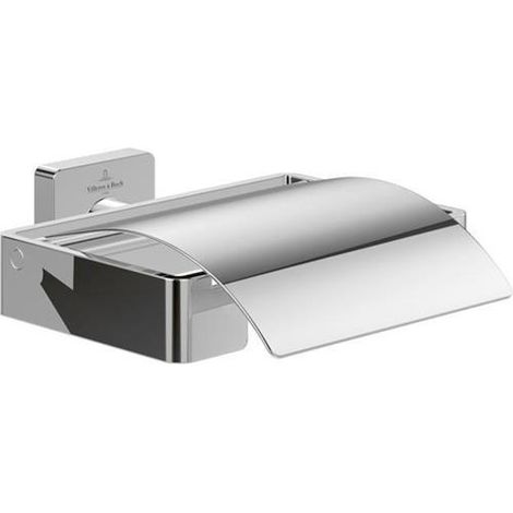 Villeroy & Boch Portarotolo Carta Igienica a parete con coperchio - Cromo