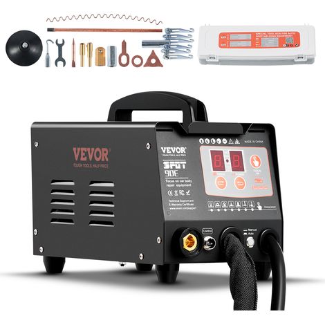 VEVOR Soldador por Puntos y Extractor de Abolladuras 3 kW Kit de Reparación de Abolladuras con Soldador de Pernos con 2 Pistolas de Soldadura 7 Modos Máquina de Reparación de Abolladuras para Autos