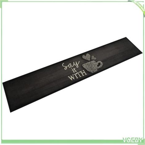 Tapis de cuisine - FAFEISY - Imprimé tasse - 60 x 300 cm - velours doux - base latex antidérapante (1/5)